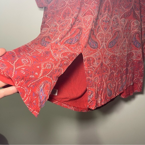 Lucky Brand women’s Red casualPaisley Boho peasant Tunic T-shirt Top size 3X - Picture 7 of 11